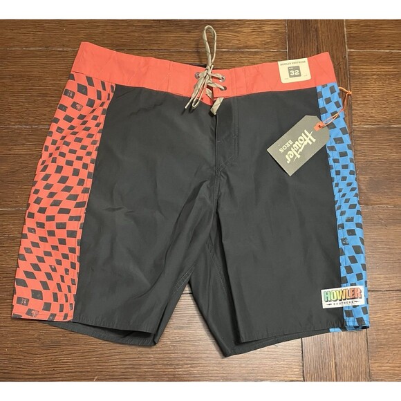 Howler Brothers Men’s Size 32 Ensueno Boardshorts Warped Checkers NWT - Picture 1 of 4